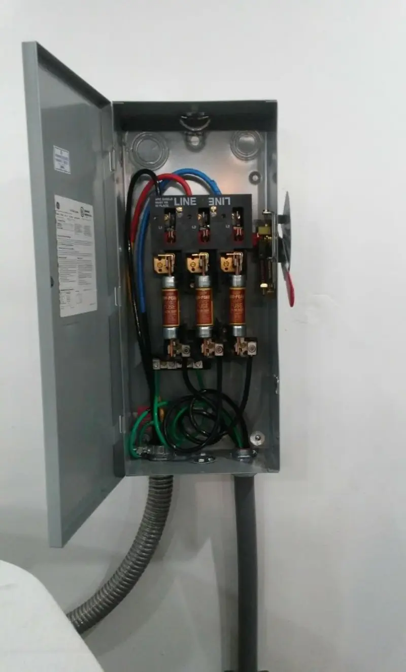 Three-phase disconnect switch installed for Electrical Wiring & Rewiring in Edgerton